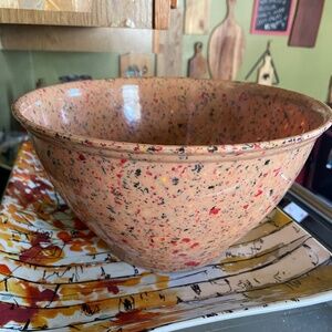 Rachel Ray Light Orange Confetti Speckled Garbage Melamine Bowl 10" EUC
